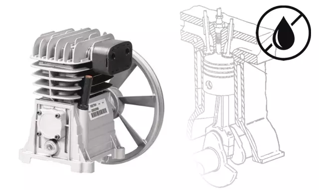 Olajmentes dugattyús kompresszor